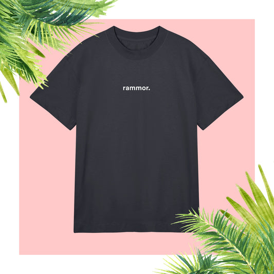 RAMMOR MINIMAL T-SHIRT OFF-BLACK - Oversize Unisex Organic Cotton T-Shirt