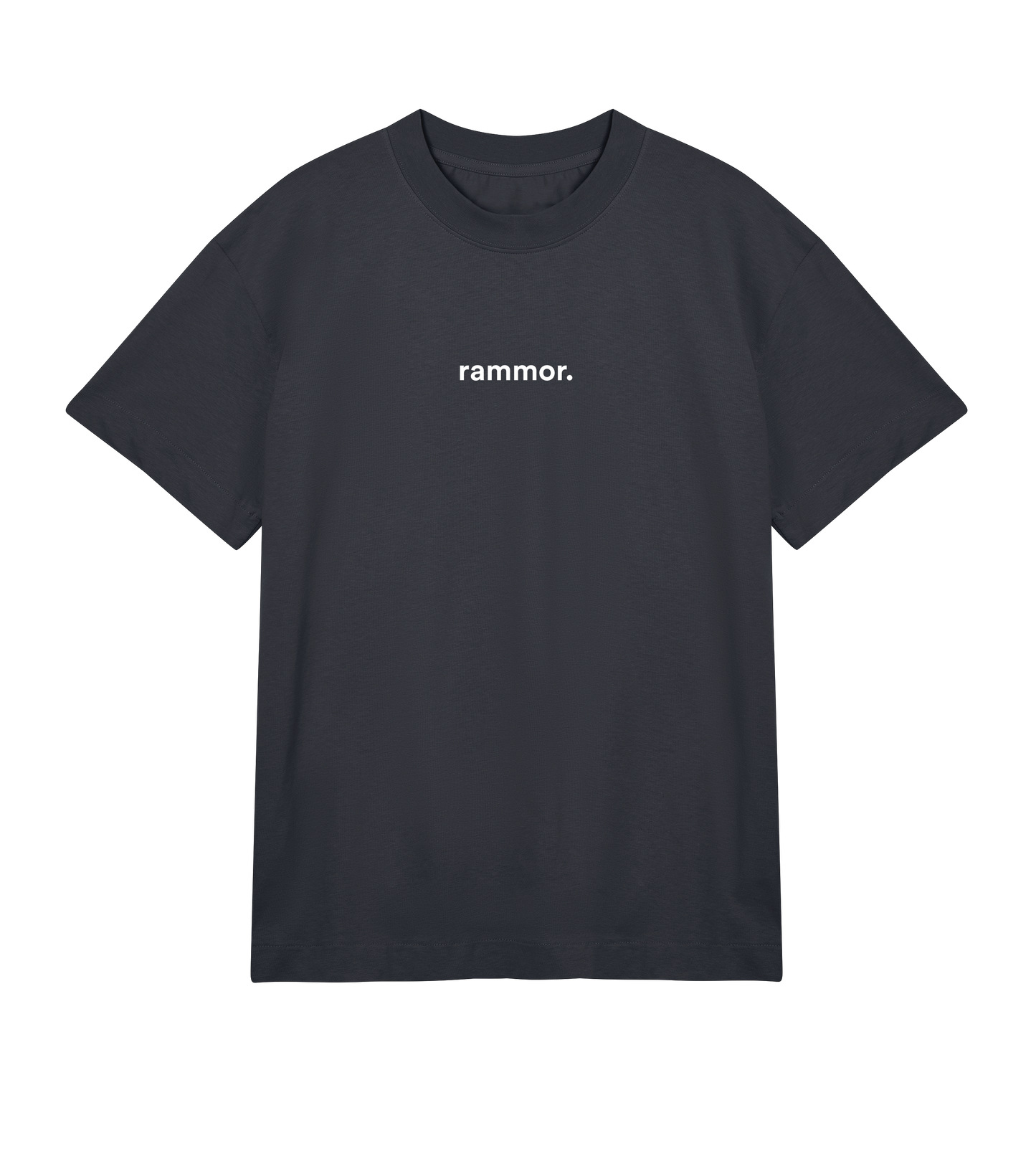 RAMMOR MINIMAL T-SHIRT OFF-BLACK - Oversize Unisex Organic Cotton T-Shirt