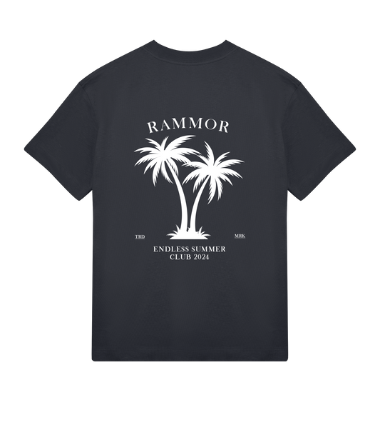 PALM TREE ENDLESS SUMMER CLUB OFF-BLACK - Oversize Unisex Organic Cotton T-Shirt
