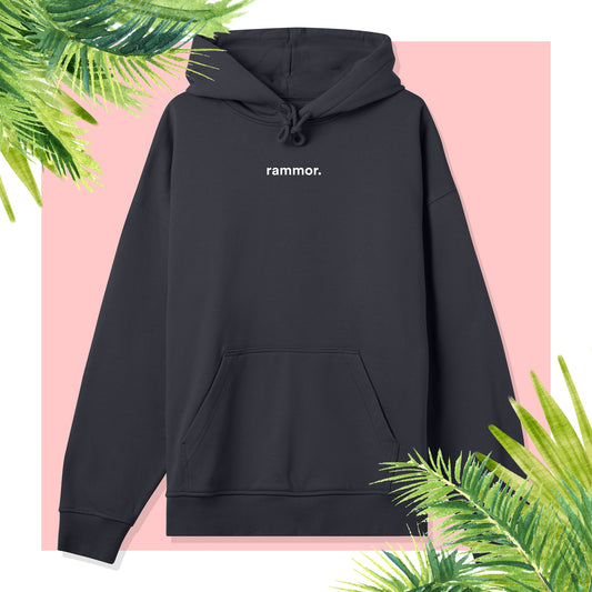 RAMMOR MINIMAL HOODIE OFF-BLACK - Oversize Unisex Organic Cotton HOODIE