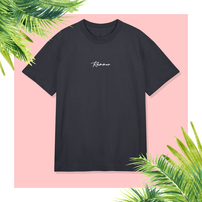 RAMMOR SIGNATURE T-SHIRT OFF-BLACK - Oversize Unisex Organic Cotton T-Shirt
