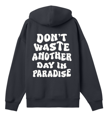 🌴 PARADISE RAMMOR HOODIE OFF-BLACK - Unisex Organic Cotton Boxy Hoodie