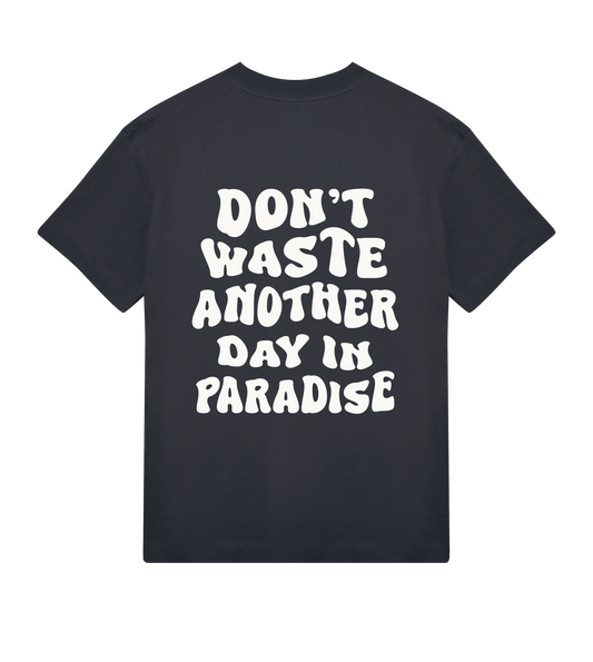 🌴 PARADISE RAMMOR T-SHIRT OFF-BLACK // Oversize Unisex Organic Cotton T-Shirt