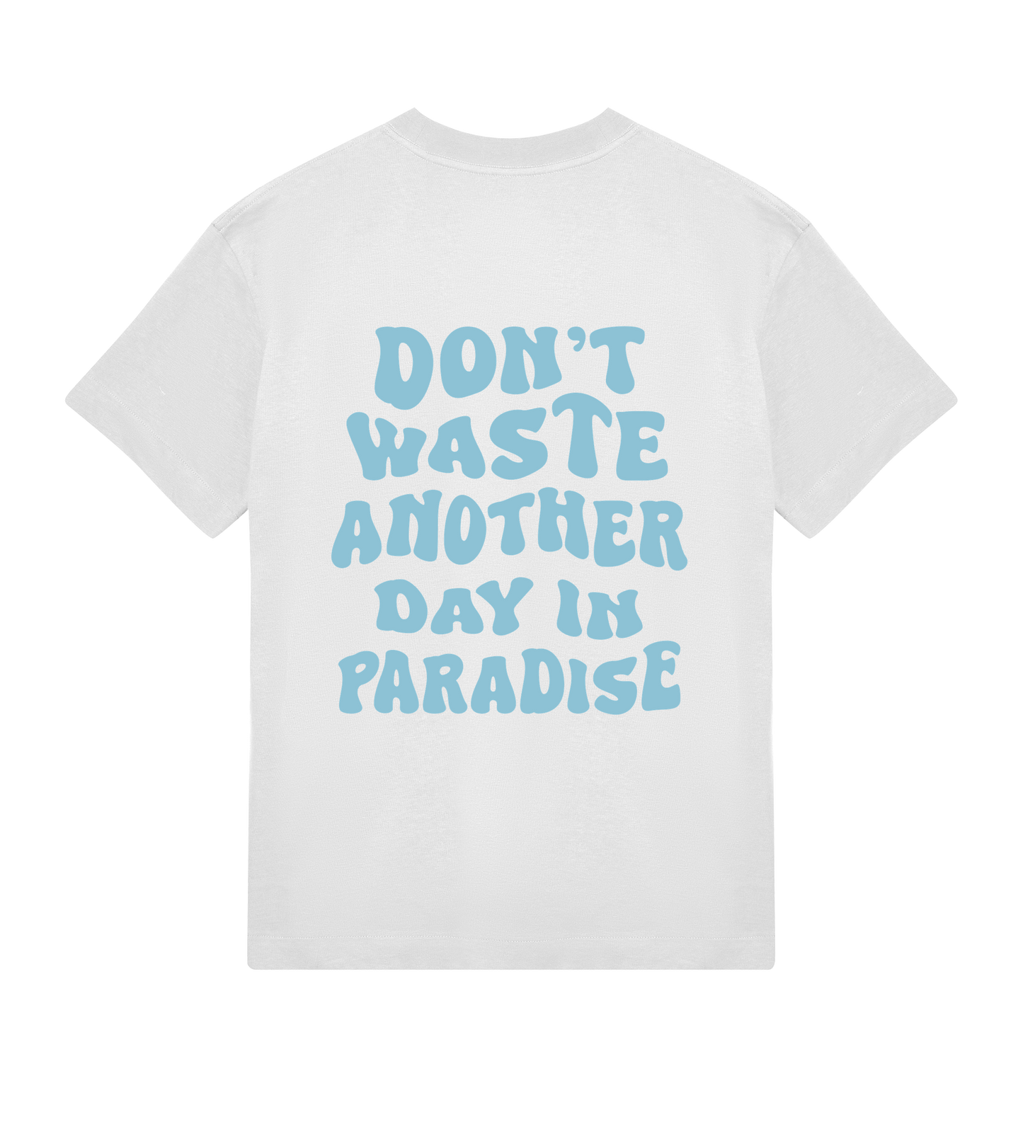 🌴 PARADISE RAMMOR T-SHIRT OFF-WHITE BLUE // Oversize Unisex Organic Cotton T-Shirt