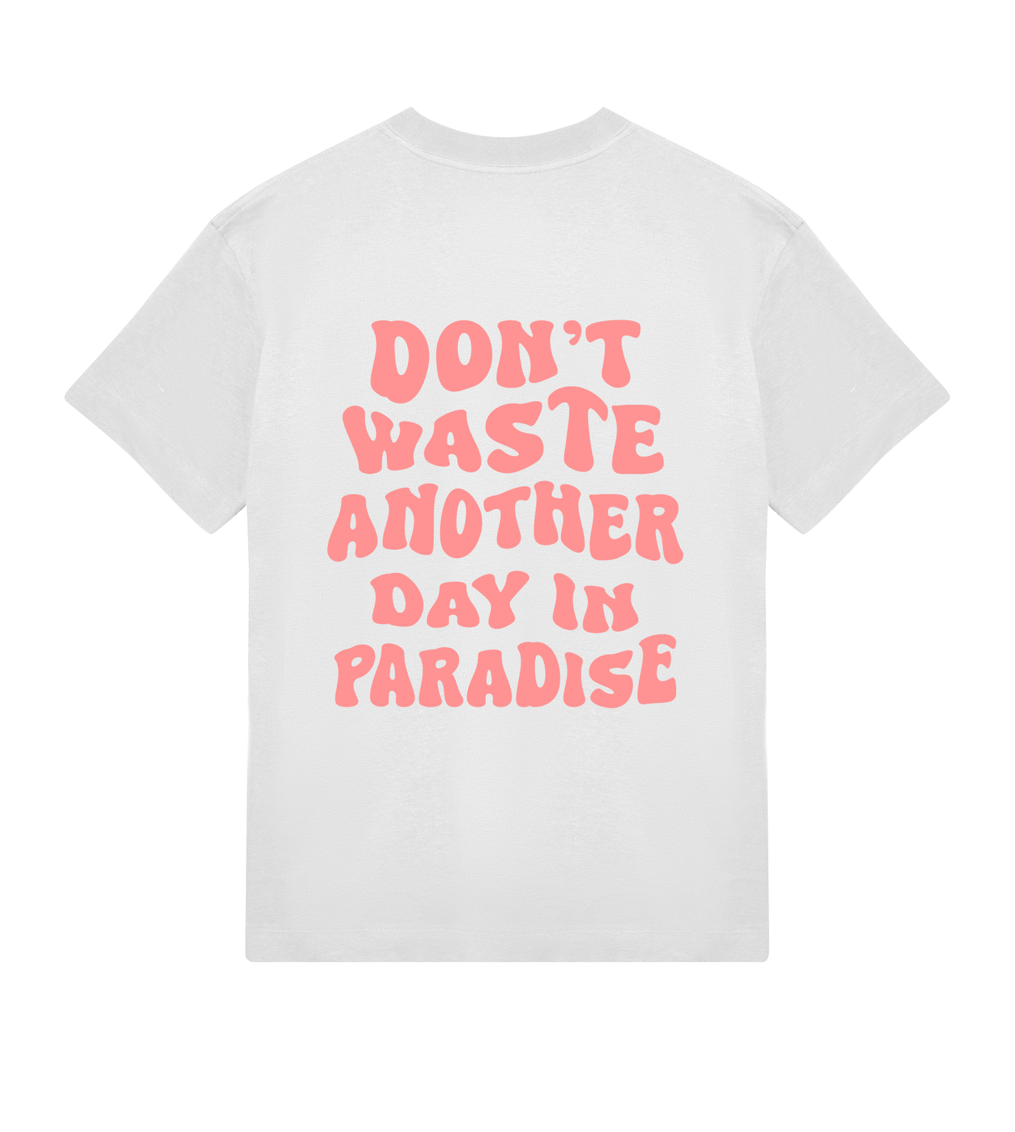 🌴 PARADISE RAMMOR T-SHIRT OFF-WHITE RED // Oversize Unisex Organic Cotton T-Shirt