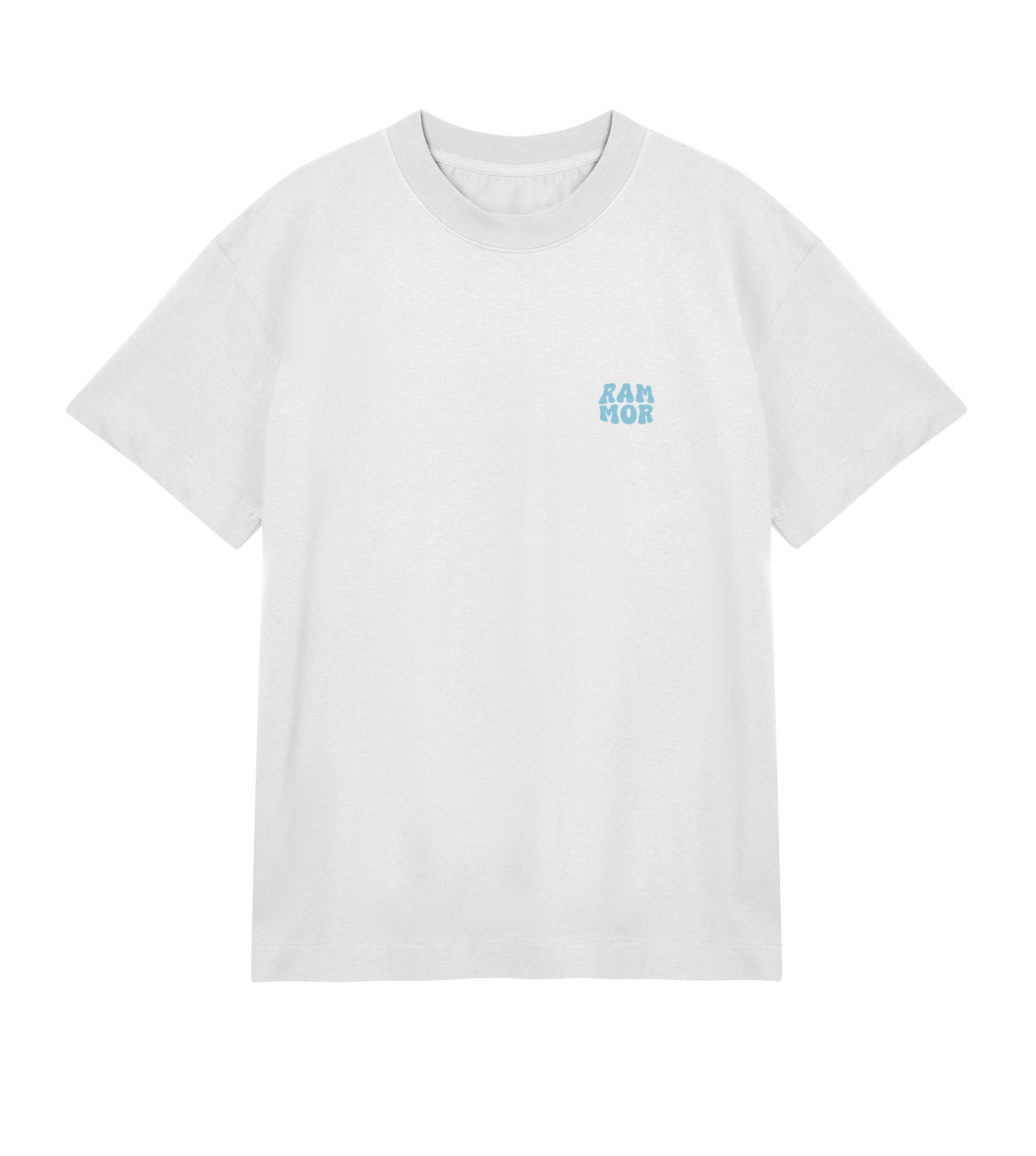 🌴 PARADISE RAMMOR T-SHIRT OFF-WHITE BLUE // Oversize Unisex Organic Cotton T-Shirt