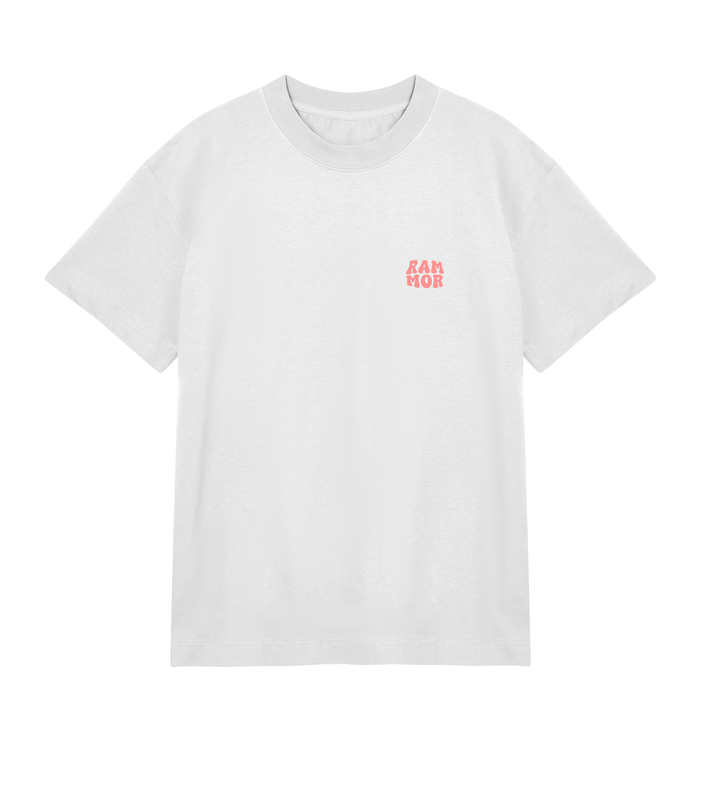 🌴 PARADISE RAMMOR T-SHIRT OFF-WHITE RED // Oversize Unisex Organic Cotton T-Shirt
