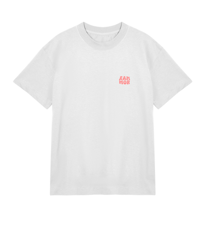 🌴 PARADISE RAMMOR T-SHIRT OFF-WHITE RED // Oversize Unisex Organic Cotton T-Shirt