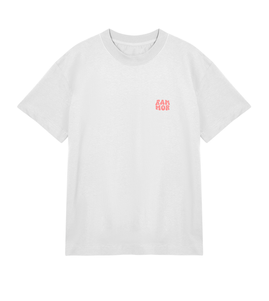 🌴 PARADISE RAMMOR T-SHIRT OFF-WHITE RED // Oversize Unisex Organic Cotton T-Shirt