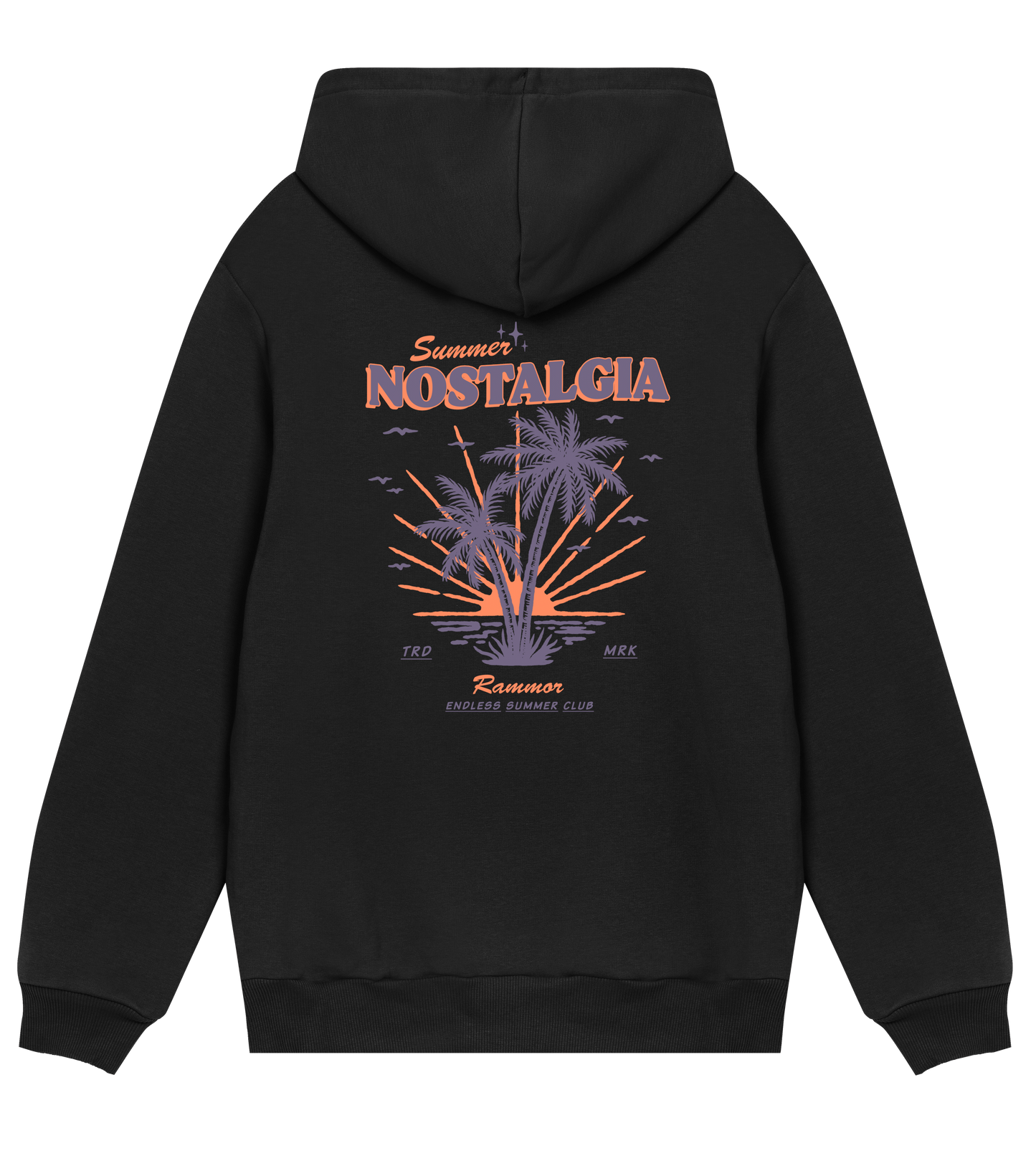 SUMMER NOSTALGIA RAMMOR HOODIE BLACK - Unisex Organic Cotton Hoodie