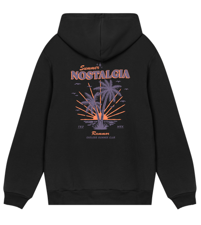 SUMMER NOSTALGIA RAMMOR HOODIE BLACK - Unisex Organic Cotton Hoodie