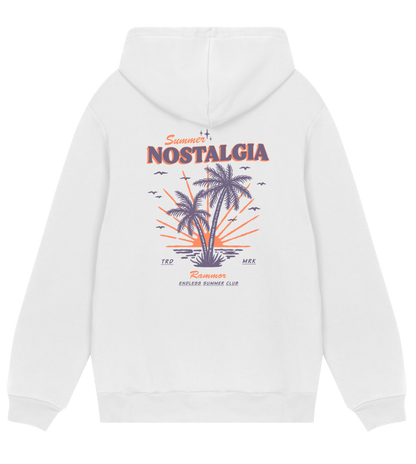 SUMMER NOSTALGIA RAMMOR HOODIE WHITE - Unisex Organic Cotton Hoodie