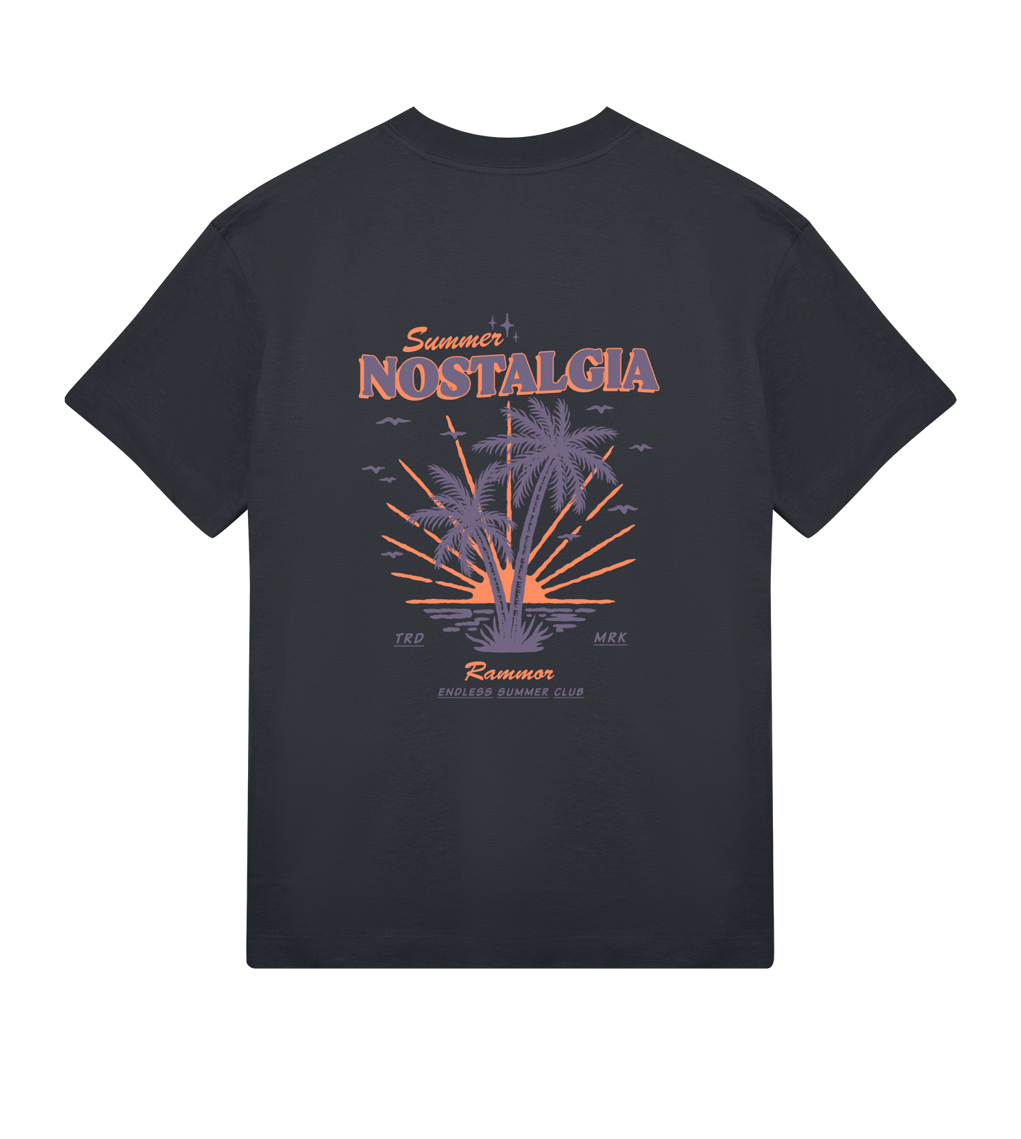 【SATUR】Classy Nostalgia Vintage Graphic T-Shirt Black SUMMER NOSTALGIA RAMMOR OFF-BLACK - Oversize Unisex Organic