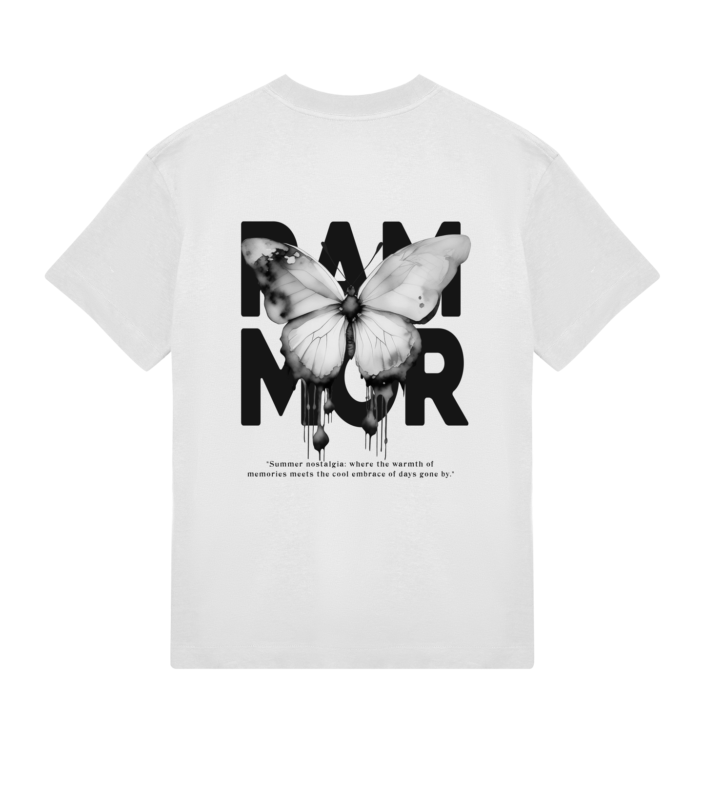BUTTERFLY RAMMOR OFF-BLACK MONOCHROME - Oversize Unisex Organic Cotton T-Shirt